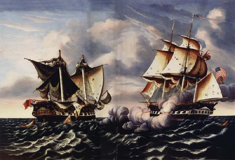 Thomas Chambers Capture of H.B.M.Frigate Macedonian by U.S.Frigate United States Sweden oil painting art